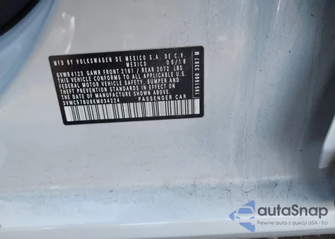 2019 Volkswagen Jetta 1.4T R-Line/1.4T S/1.4T Se из США, поврежденный, VIN 3VWC57BU8KM034224